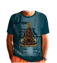 Camiseta Unisex Catolica Nossa Senhora Aparecida Azul Petroleo