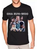 Camiseta Unissex 100% Algodão Cha Eun Woo Dorama Coreano