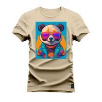 Camiseta Unissex 100% Algodão Estampada Premium Panda Paz e amor