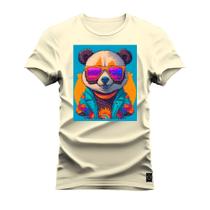 Camiseta Unissex 100% Algodão Estampada Premium Panda Paz e amor