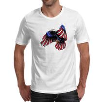 Camiseta Unissex Aguia penas bandeira EUA