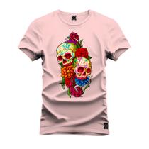 Camiseta Unissex Algodão 100% Algodão Caveira Mexicana