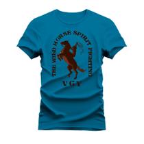 Camiseta Unissex Algodão Estampada Confortável The Wild Horse