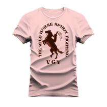Camiseta Unissex Algodão Estampada Confortável The Wild Horse
