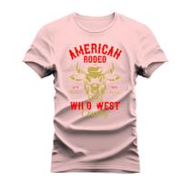 Camiseta Unissex Algodão Estampada Confortável Wild West