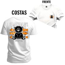 Camiseta Unissex Algodão Estampada Premium Confortável Urso Loney Frente e Costas