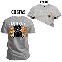 Camiseta Unissex Algodão Estampada Premium Confortável Urso Loney Frente e Costas