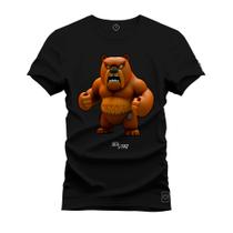 Camiseta Unissex Algodão Estampada Premium Confortável Urso