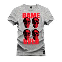 Camiseta Unissex Algodão Macia Premium Estampada Game Over