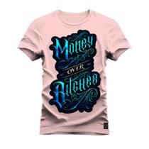 Camiseta Unissex Algodão Macia Premium Estampada Money Rilches