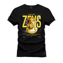 Camiseta Unissex Algodão Macia Premium Estampada Zeus Rei