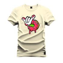 Camiseta Unissex Algodão Premium Estampada Rosquinha Tranquila