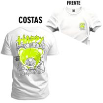 Camiseta Unissex Algodão Premium Estampada Urso Bronks Frente e Costas