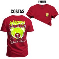 Camiseta Unissex Algodão Premium Estampada Urso Bronks Frente e Costas
