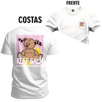 Camiseta Unissex Algodão Premium Estampada Urso Galm Frente e Costas