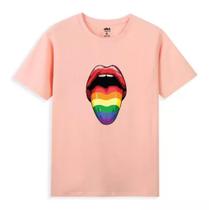 Camiseta Unissex Algodão Premium Lingua Lgbt Parada Gay