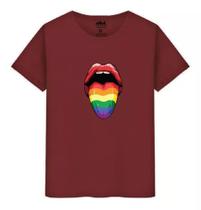Camiseta Unissex Algodão Premium Lingua Lgbt Parada Gay