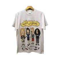 Camiseta Unissex Alice in Chains Beavis And Butthead Branca De Manga Curta Verão Vintage Streetwear Camiseta Unissex Alice in Chains Beavis And Butthead Branca De Manga Curta Verão Vintage Streetwear