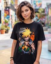 Camiseta Unissex - Anime My Hero Academia Bakugo - Premium Tamanho:MCor:Preto Camiseta Unissex - Anime My Hero Academia Bakugo - Premium Tamanho:MCor:Preto