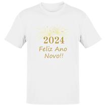 Camiseta Unissex Ano Novo 2024 fogos artificios