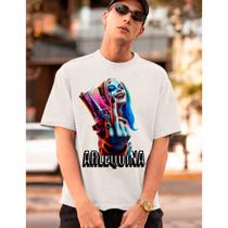 Camiseta Unissex Arlequina Coringa Palhaço Style Camisa Personalizada Estampa DTF Algodão -Ref080