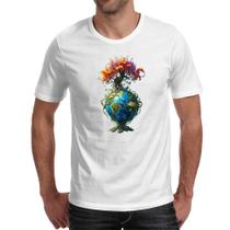 Camiseta Unissex Arvore da vida planeta Terra Camiseta Unissex Arvore da vida planeta Terra