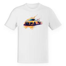 Camiseta Unissex Audi R8 Amarelo Splash Art Camiseta Unissex Audi R8 Amarelo Splash Art