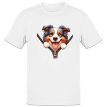 Camiseta Unissex Australian shepherd no Ziper