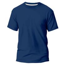 camiseta unissex básica lisa algodão premium azul marinho