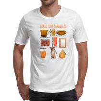 Camiseta Unissex Brasil Tons Caramelos Camiseta Unissex Brasil Tons Caramelos