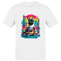 Camiseta Unissex Bulldog skatista color urbano