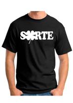 Camiseta unissex camisa preta sorte trevo 4 folhas plus size