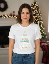 Camiseta Unissex Casual Desejo Um Feliz Natal Malha Premium 100% Algodão Básica