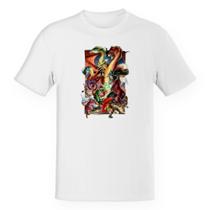 Camiseta Unissex Caverna do Dragão - Luta contra Tiamat Camiseta Unissex Caverna do Dragão - Luta contra Tiamat