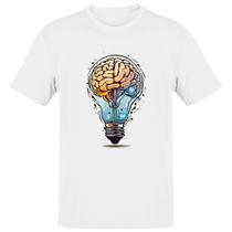 Camiseta Unissex Cerebro dentro da lampada - Alearts