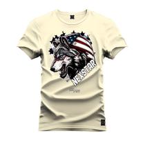 Camiseta Unissex Confortável Estampada Premium Lobo Americano Nexstar