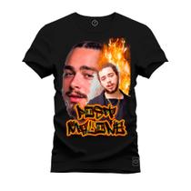 Camiseta Unissex Confortável Estampada Premium Post Malone Fire