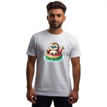 Camiseta Unissex Coruja na boia Camiseta Unissex Coruja na boia