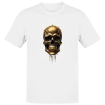 Camiseta Unissex Cranio de ouro