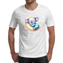 Camiseta Unissex Cute Koala dormindo na Lua
