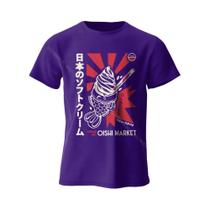 Camiseta Unissex De Algodão Com Estampa Japonesa, Macia E Respirável, Gola Redonda, Manga Curta