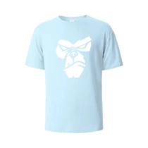 Camiseta Unissex De Algodão Grande Gorilla Face Print Verão Casual Gola Redonda Manga Curta