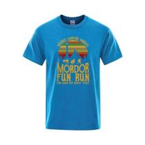 Camiseta Unissex De Algodão Para O Verão, Estilo Hip Hop, Estampa Middle Earth Mordor Fun Run, Corte
