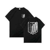Camiseta Unissex De Anime Japonês Attack on Titan Para Homens, Estampa Kawaii Dos Titãs, Top De