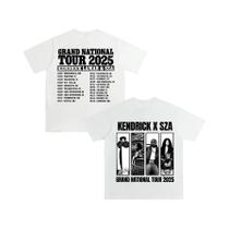 Camiseta Unissex De Manga Curta De Algodão Kendrick X Sza Grand National Tour 2025 Streetwear Top De