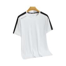 Camiseta Unissex De Verão Com Decote Redondo, Estilo Color Block, Secagem Rápida, Tecido De Seda