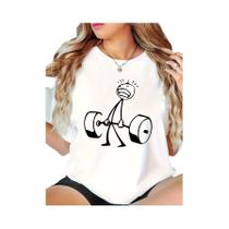 Camiseta Unissex De Verão Com Estampa Gráfica De Halteres, Roupa Casual Para Academia, Manga Curta, Camiseta Unissex De Verão Com Estampa Gráfica De Halteres, Roupa Casual Para Academia, Manga Curta,