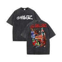 Camiseta Unissex De Verão Com Manga Curta E Gola Redonda Com Estampa Gráfica De Gorillaz