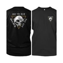 Camiseta Unissex De Verão Em Algodão Macio E Malha, Com Estampa Only the Dead Will Die”, Manga Camiseta Unissex De Verão Em Algodão Macio E Malha, Com Estampa Only the Dead Will Die”, Manga