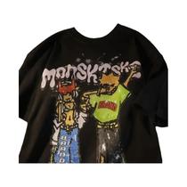 Camiseta Unissex De Verão Y2K Com Estampa De Desenho Animado, Solta, De Algodão, Manga Curta, Moda